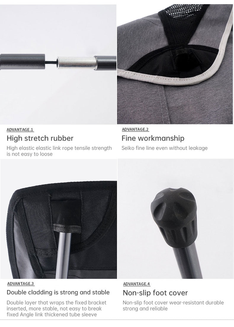 Outdoor Folding Chair Heighten Moon Chair Portable Camping Fishing Chair Leisure Beach Chair Back Chair - TrendTrove