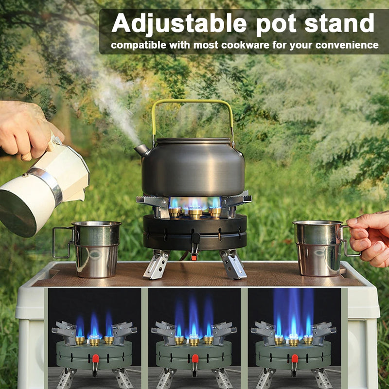 Outdoor Electronic Ignition Stoves High-Power Portable Foldable Adjustable Firepower Furnace Gasstove Camping Hiking - TrendTrove