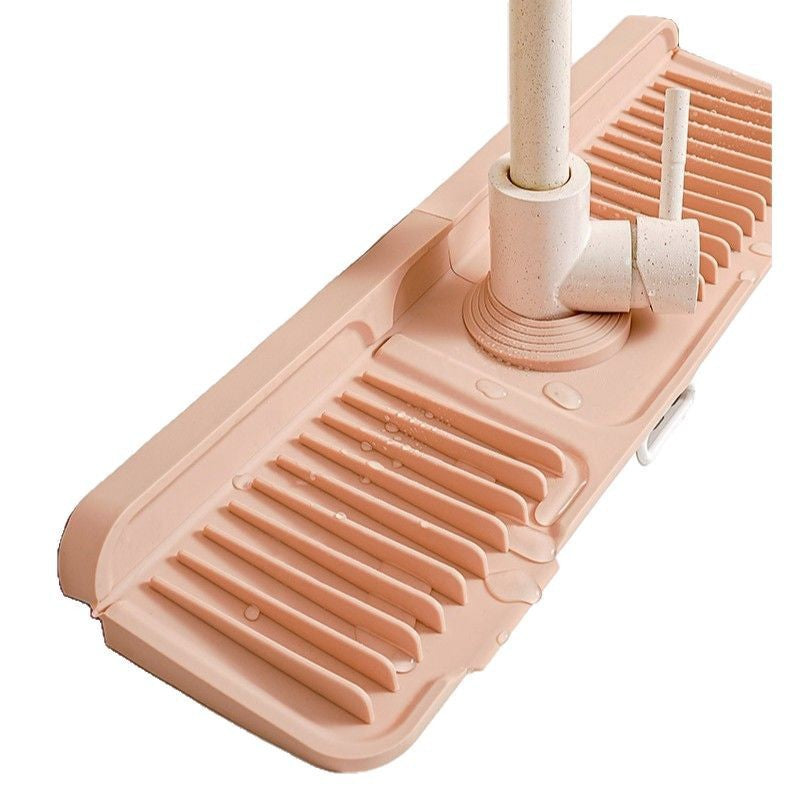 Upgraded Button Silicone Faucet Drain Mat Kitchen Sink Storage Mat Lavatory Mat