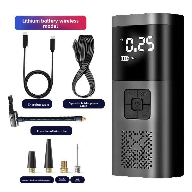 Portable Digital Car Tire Inflator with Power Bank Function
