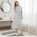 Pajamas for women in winter, thickened and elongated couple button waistband, loose oversized nightgown, men's bathrobe for spring and autumn - TrendTrove