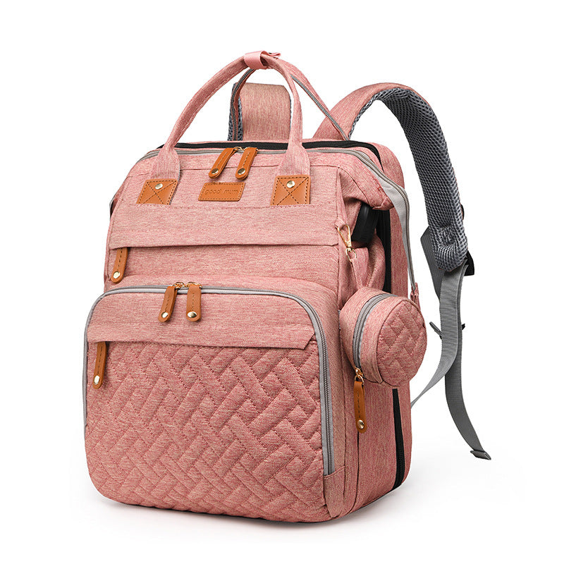 Multifunctional Mommy Bag with USB Port, Large Capacity, Lightweight for Travel and Baby Care