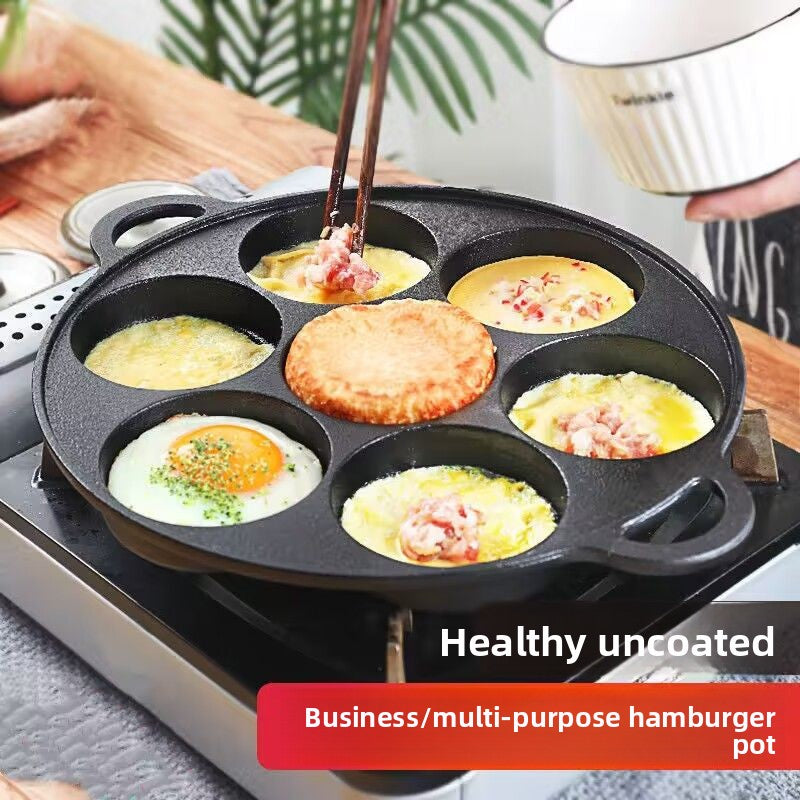 Seven-hole Fried Egg Pan Egg Dumpling Pan Uncoated Stove Universal