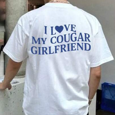 Men's short-sleeved cotton T-shirt with fun pattern