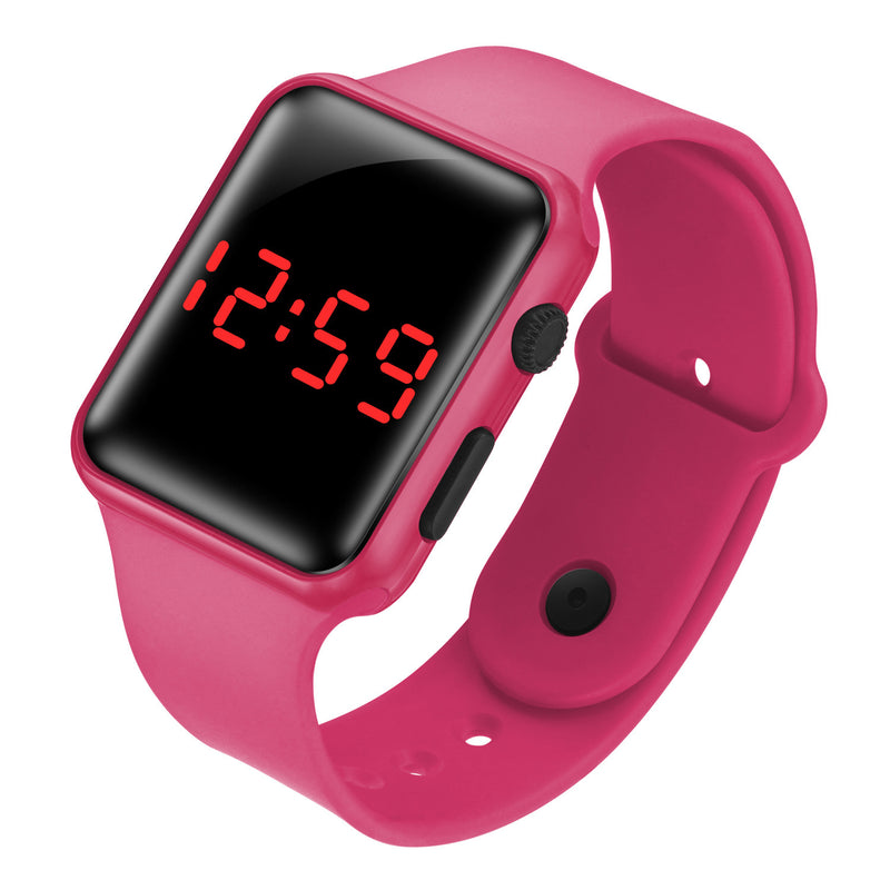LED electronic watch/student fashion sports LED Apple square silicone electronic watch
