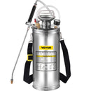 VEVOR 2Gal Stainless Steel Sprayer, Set With Wand  Handle& 3FT Reinforced Hose, Hand Pump Sprayer With Pressure Gauge&Safety Valve, Adjustable Nozzle Suitable For Gardening And Sanitizing