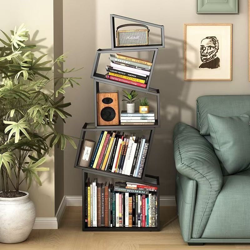 Modern Wrought Iron Corner Bookshelf