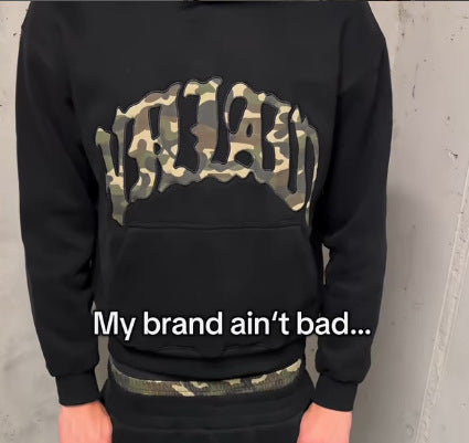 Streetwear Hooded Sweatshirt Set with Leopard Embroidery