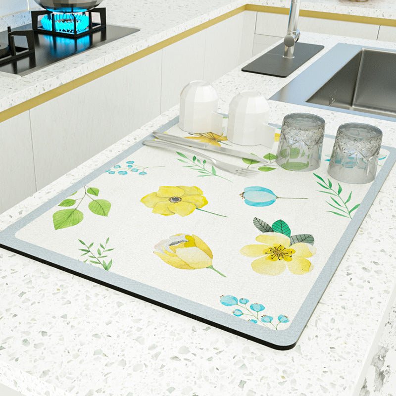 PU Leather Kitchen Countertop Drain Mat