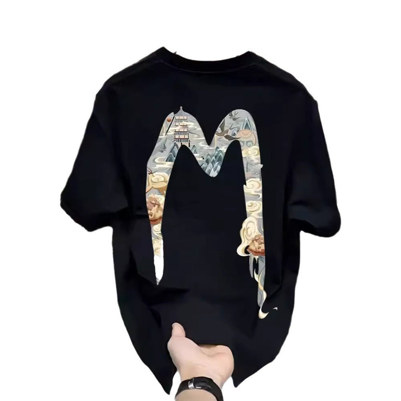 Loose and simple, versatile pure cotton short-sleeved T-shirt