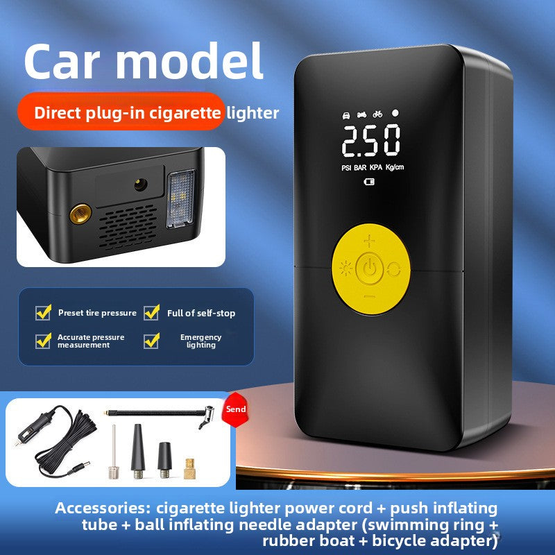 Portable Digital Car Tire Inflator with Power Bank Function