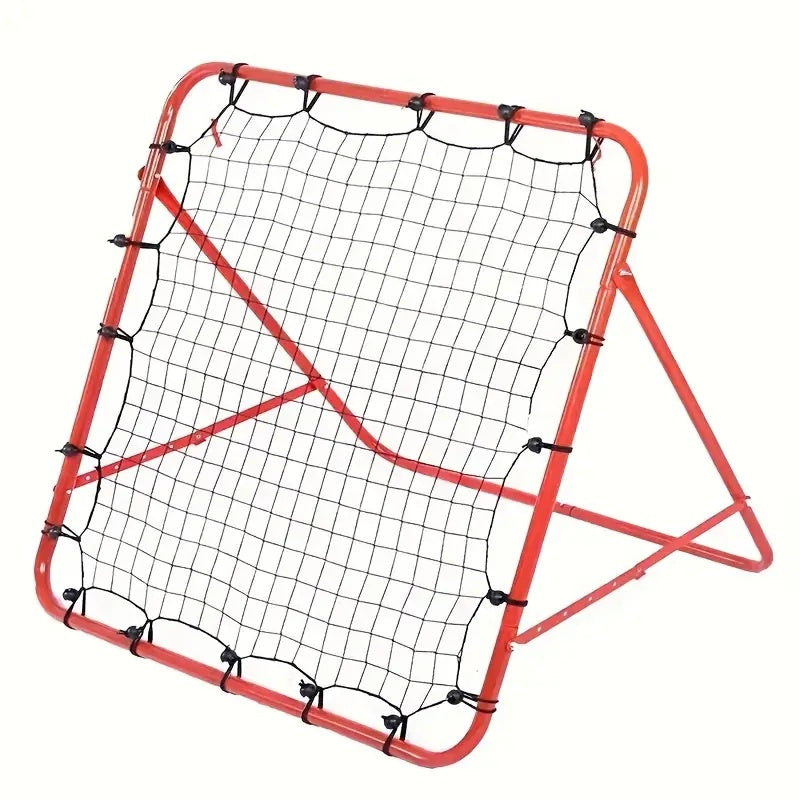1pc Durable Stainless Steel Red Soccer Rebound Net - Ideal For Football, Golf, Baseball & Lacrosse Practice Versatile Outdoor Sports Training Goal With Mesh Design