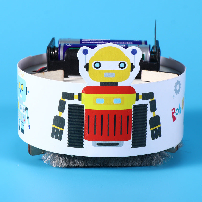 A small handmade robot vacuum cleaner made by technology