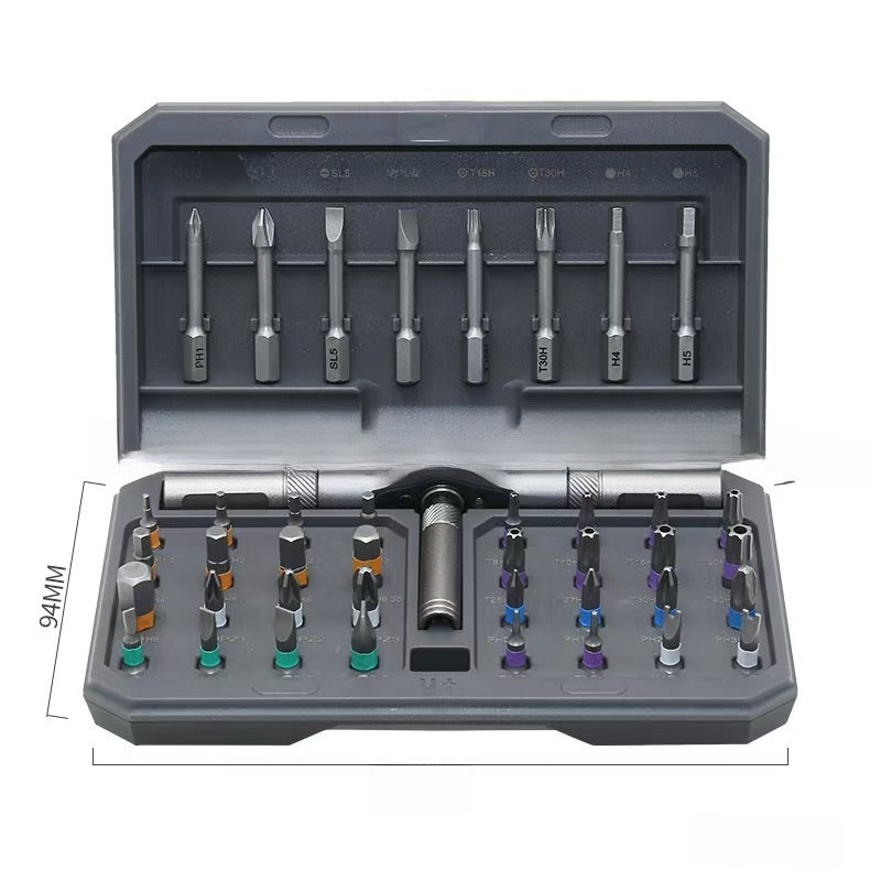 Multifunctional Ratchet Screwdriver Set with Magnetic Bits