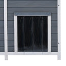 GO 47.2 Large Wooden Dog House Outdoor, Outdoor & Indoor Dog Crate, Cabin Style, With Porch, 2 Doors, Gray And Green