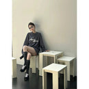 Embroidered Letter Cotton T-shirt