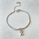 New Letter A-Z Love Knot Bracelets For Women Couple Gold Color Dainty Snake Chain Charm Bracelet Stainless Steel Jewelry Gift Valentine's Day Gifts