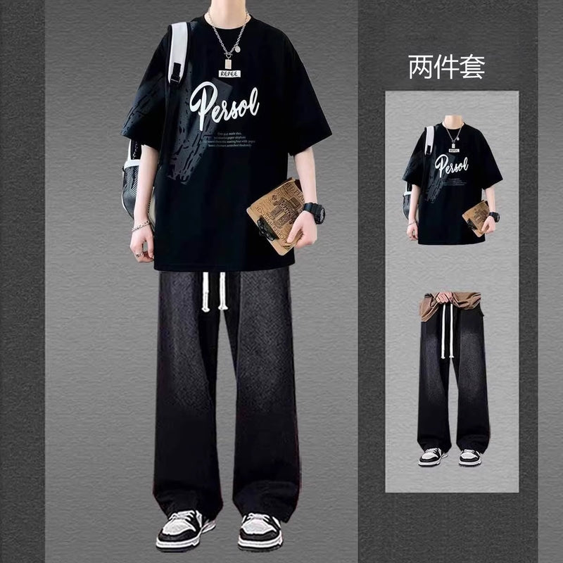 Letter-print short-sleeved T-shirts