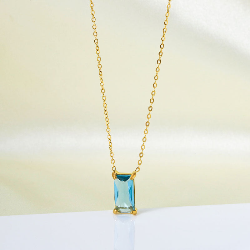 Stainless Steel Zircon Necklace
