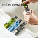 Vacuum cup brush cleaning cup, water cup mouth, milk bottle, multifunctional cleaning cup lid, tea cup, three in one gap brush t - TrendTrove