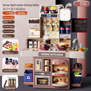 Children's house kitchen toy scene set