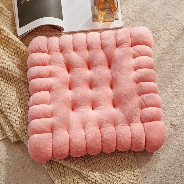 Nordic Creative Soft Plush Simulation Biscuit Office Seat Cushion