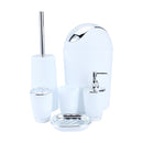6Pcs Bathroom Accessory Set Bin Soap Dish Dispenser Tumbler Toothbrush Holder
