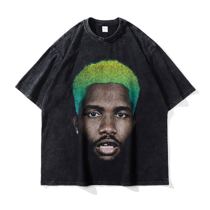 Vintage Washed Cotton Hip-Hop T-Shirt