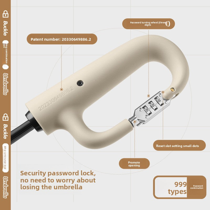 Oversized Automatic Combination Lock Umbrella