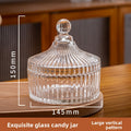 Glass Storage Jar with Lid for Candy Makeup Brush Tea