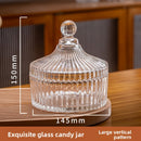 Glass Storage Jar with Lid for Candy Makeup Brush Tea