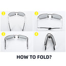 Men Fold Photochromic Sunglasses with Polarized Lens Rectangle Folding Metal Male Sun Glasses Trending Products - TrendTrove
