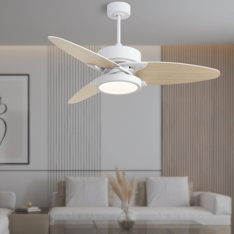 Light Pro 52 In. LED Indoor White Smart Ceiling Fan With Remote Control