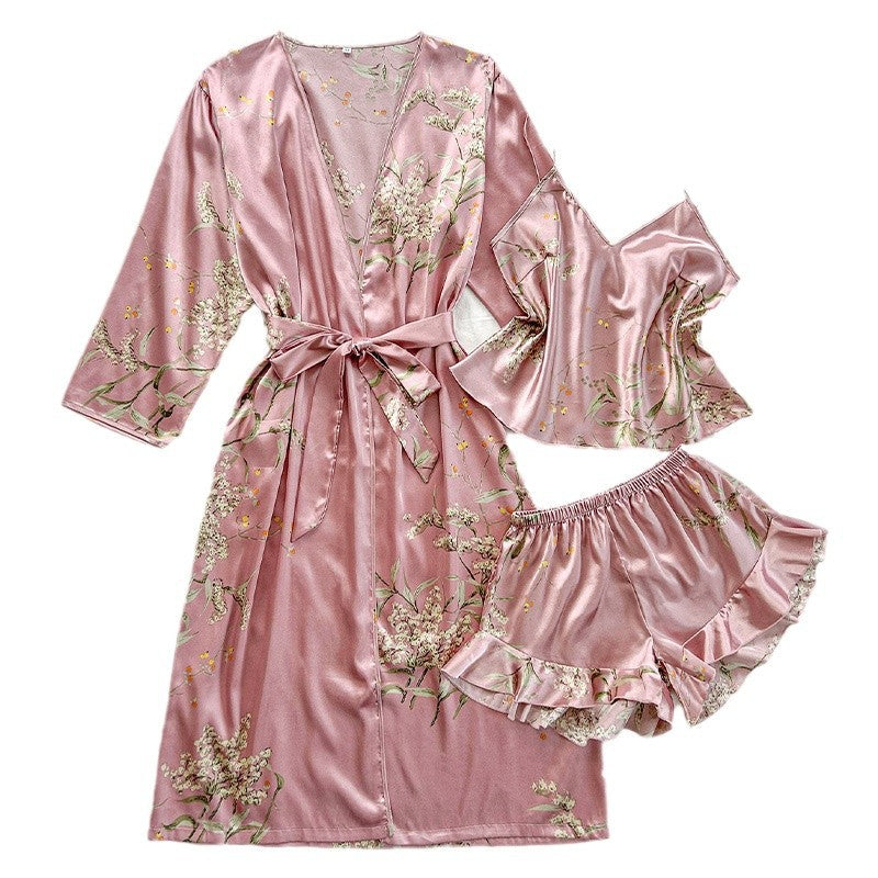 Satin Nightgown Light Printed