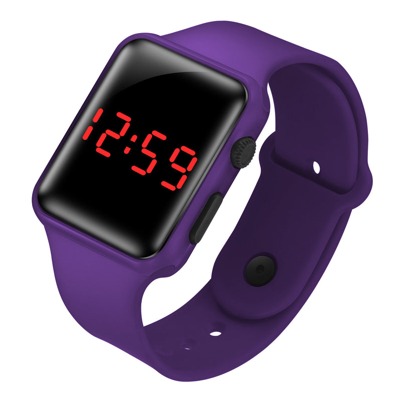 LED electronic watch/student fashion sports LED Apple square silicone electronic watch