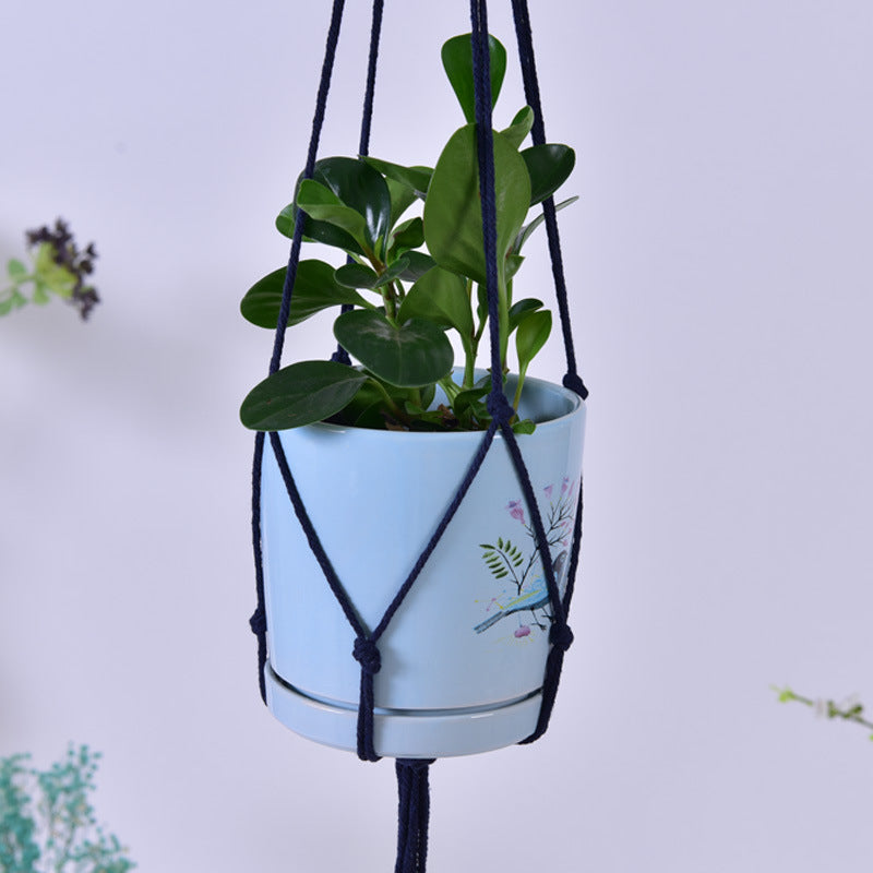 Handmade Woven Hanging Net Bag for Flower Pots