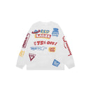 Full Print Color Graffiti Letters Printed Casual Long Sleeve T-Shirt