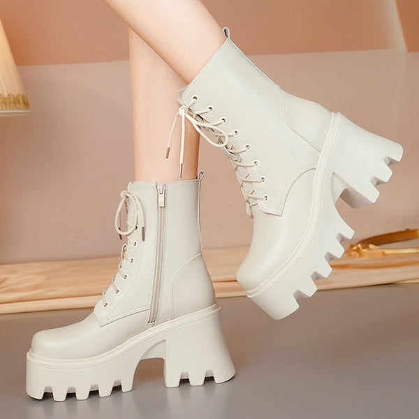 Women's Genuine Leather High-Top Winter Boots