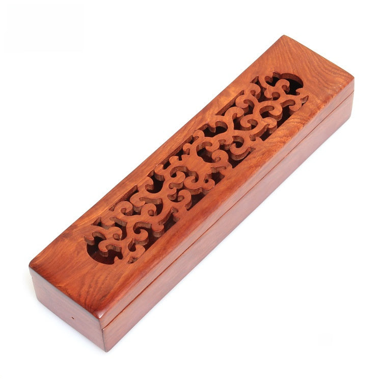 Rosewood Incense Burner Box with Inlaid Shell