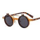 New Round Frame Punk Double-layer Flip Sunglasses