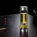 Magnetic Double-Layer Glass Tea Cup with Filter