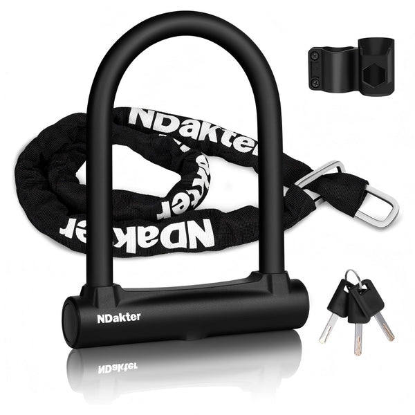 Heavy Duty Bicycle U Lock with Chain and Bracket