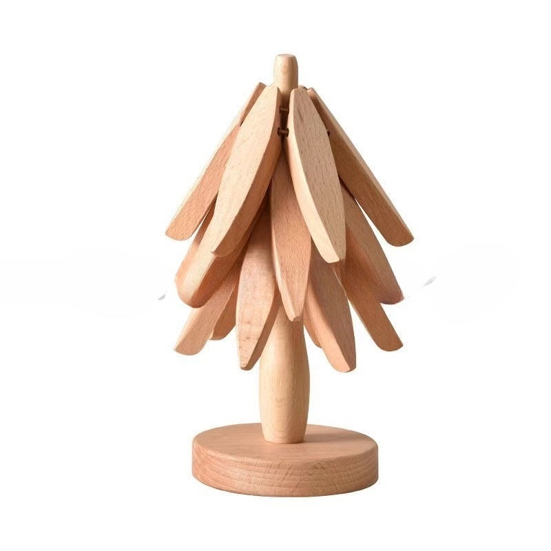 Wooden Creative Walnut Tree Solid Wood Insulation Mat Christmas Tree Insulation Table Mat Household Cup Mat Sand Pot Mat - TrendTrove