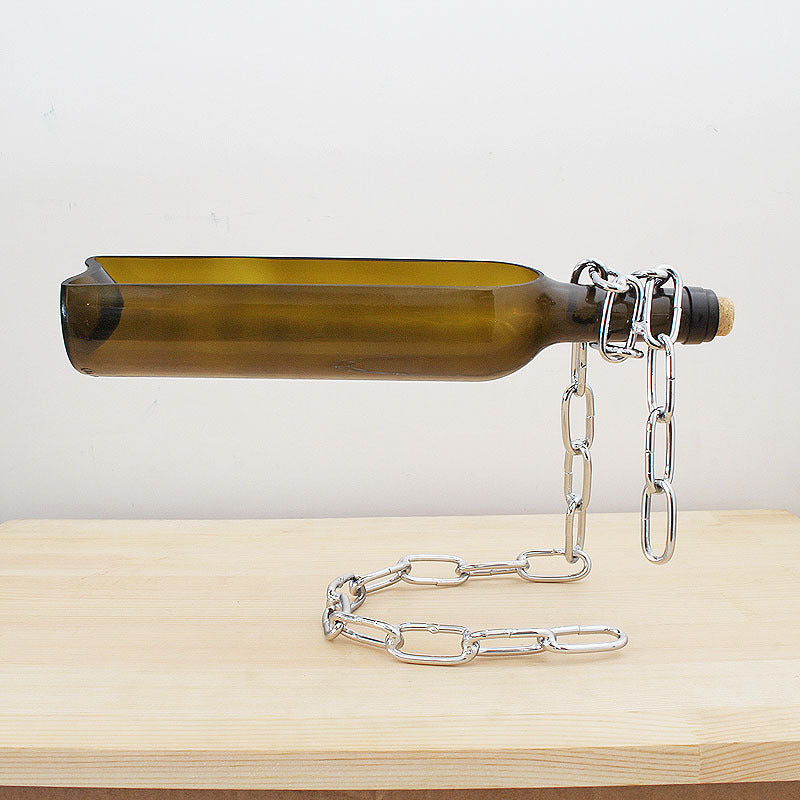 Suspended wine bottle decoration