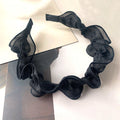 Black Large Intestine High-grade Satin Pleated Headband