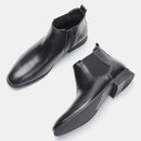 Classic Men's Chelsea Boots with Wooden Heel