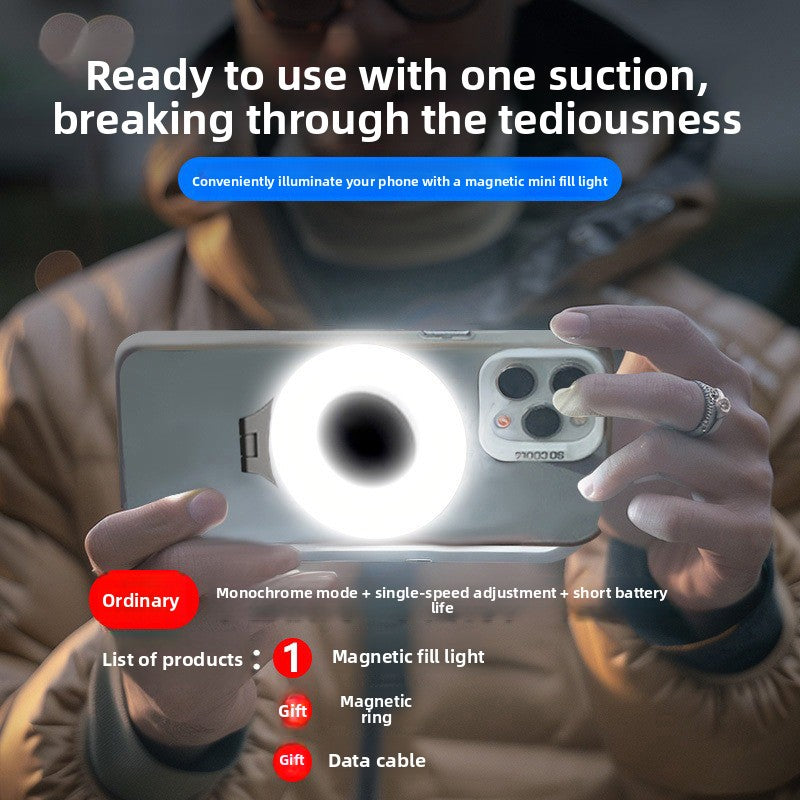 Magnetic Phone Fill Light with Adjustable Dual Temperature