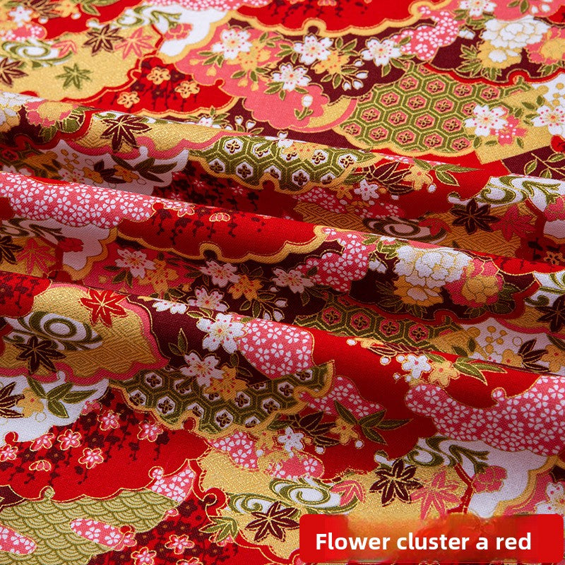 All-cotton Japanese-style gold-embossed fabric