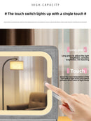 Large capacity makeup bag with mirror and lamp