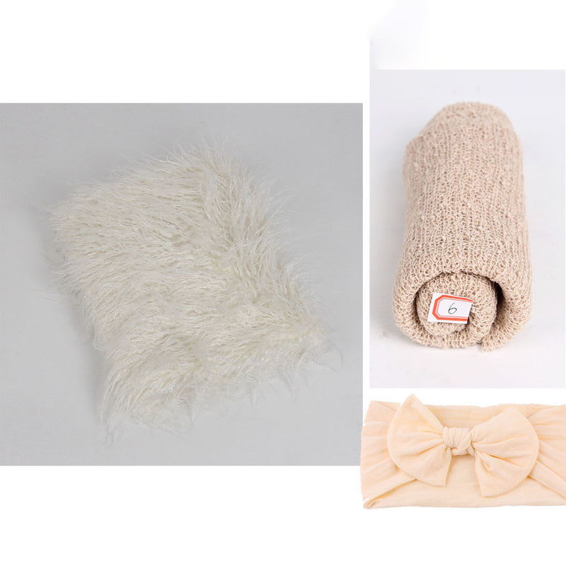 3pcs Baby Photography Props Photo Wraps Studio Photography Blankets 100-Day Baby Photo Props - TrendTrove